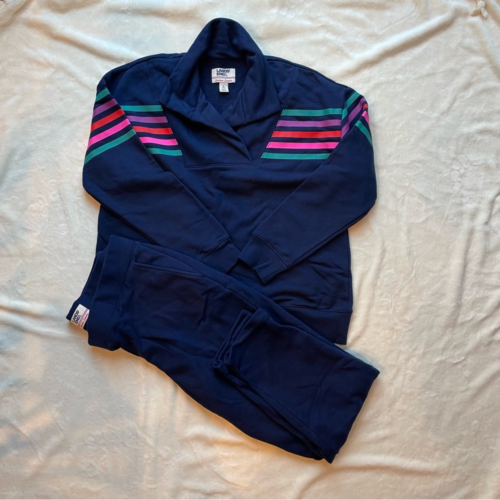 Women’s Land’s End Serious Sweats Sweatsuit Sx Med (10-12 Sold as a set